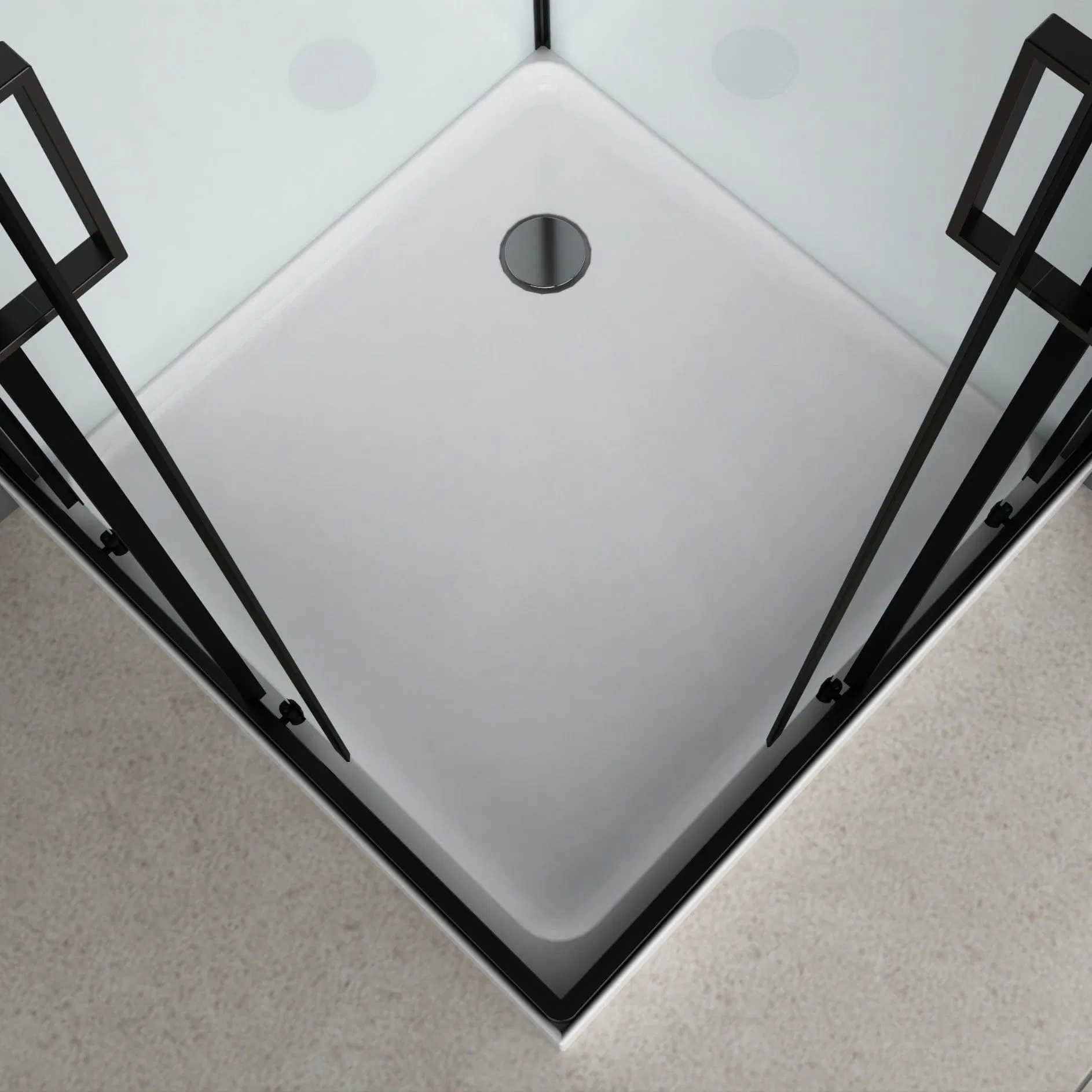 Simple Bathroom Shower Enclosure Tempered Glass Shower Cabin