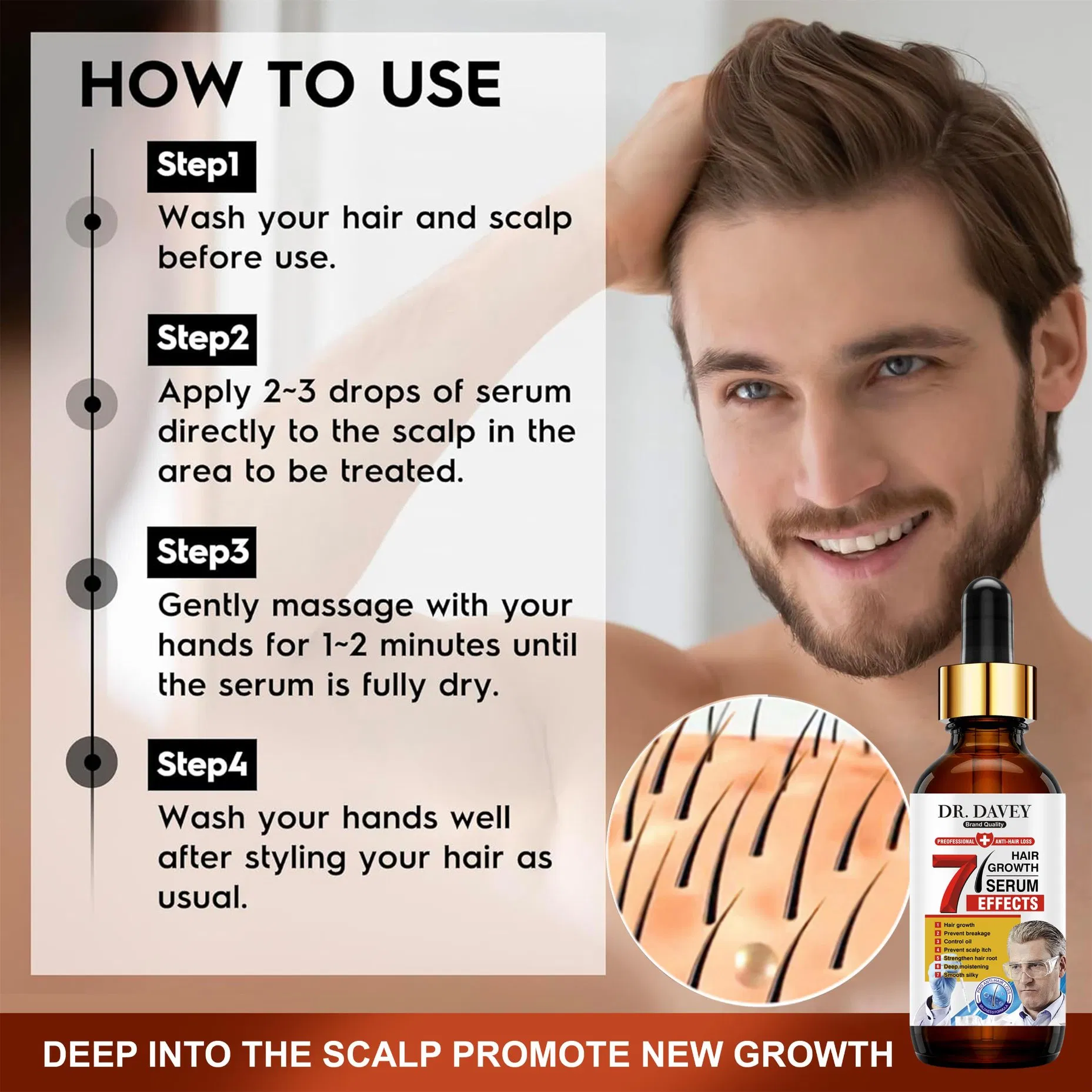 Dr. Davey Ginseng Healthy Serum Strengthen Hair Root Hair Growth Oil