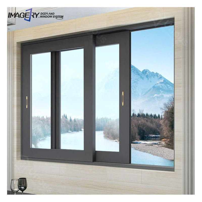 Commercial House Horizontal Aluminum Sliding Windows with Anti-Theft Grill