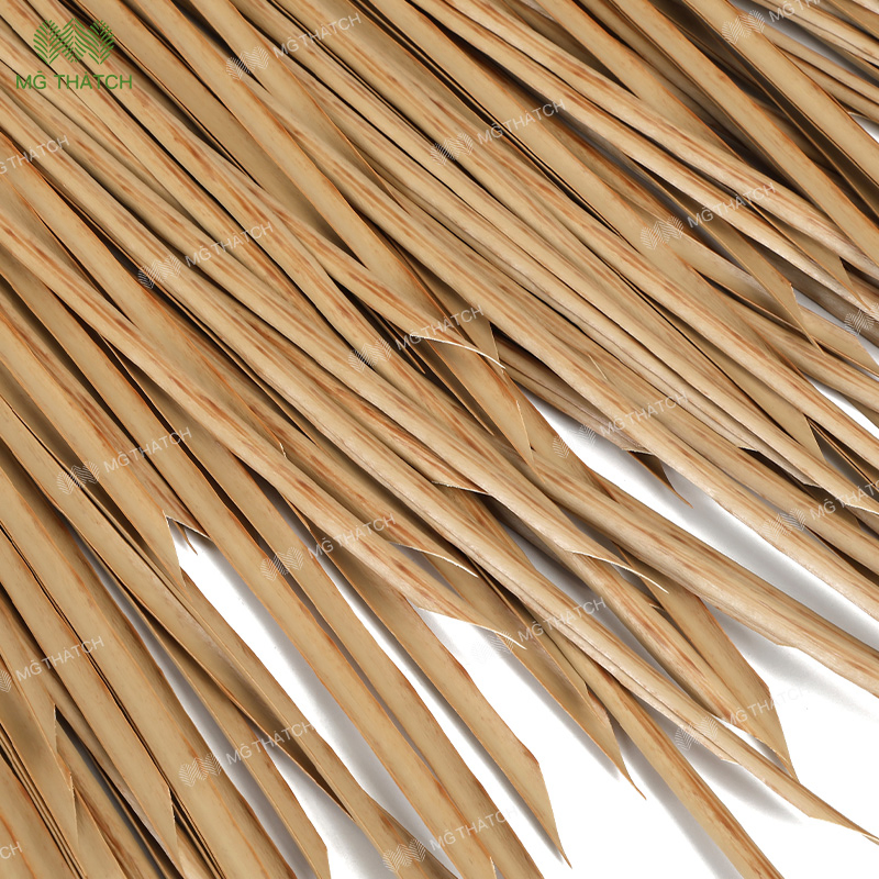 Gray Color Synthetic Roof Thatch China Manufactur Fireproof Artificial Palap Thatch