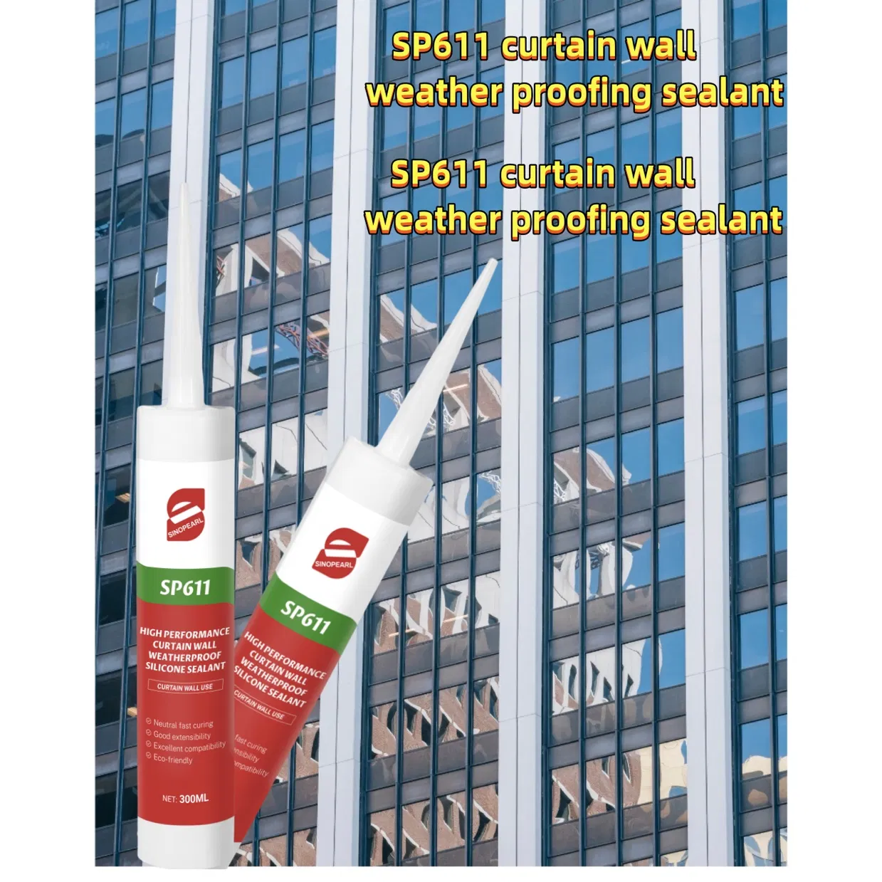 High Modulus Office Building Weatherproof Insulation Caulking Adhesive Glue Curtain Wall Silicone Sealant
