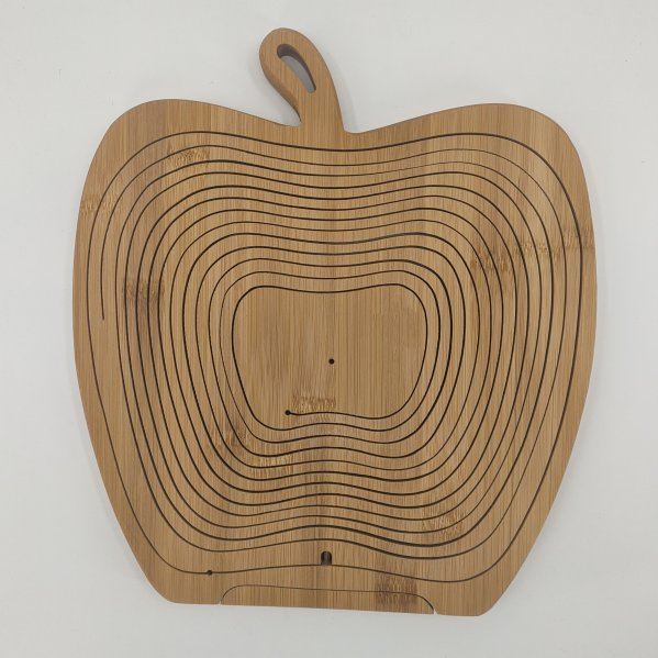 Foldable Bamboo Apple Shape Multifunction Dried Fruit Basket