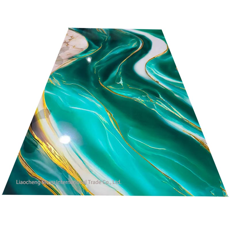 Shandong OEM ODM Factory Decoration UV Coated 3D Marble Plastic PVC Marble Surface Wall Panel