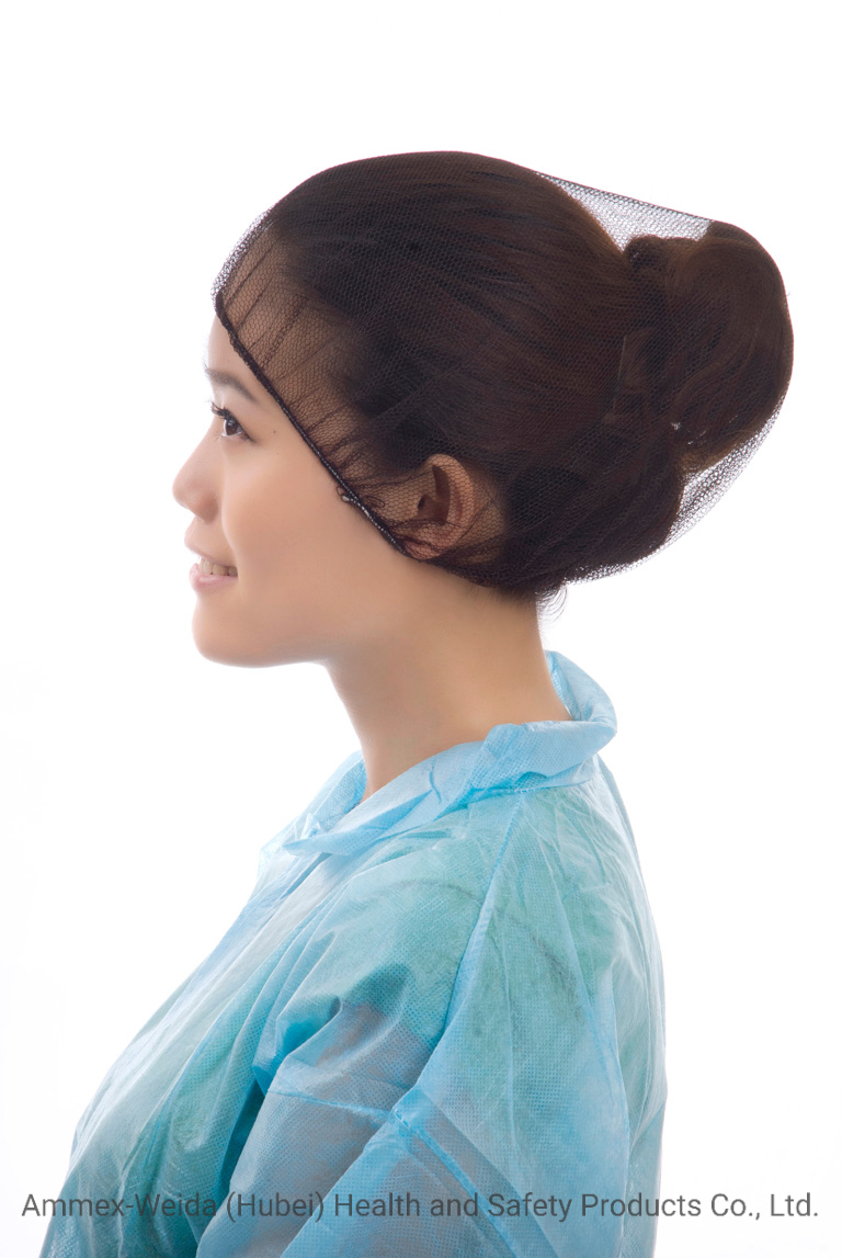 Comfortable Ventilate Disposable Use Nylon Hairnet with Single Elastic Rubber for Gathering Hair to Keep Sanitary