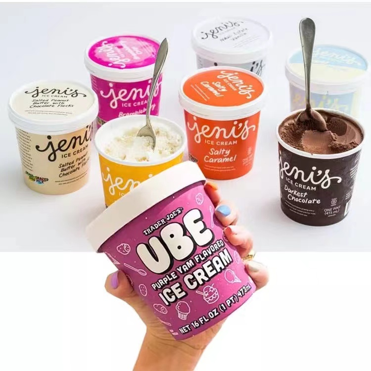 Eco Friendly Biodegrada PE Coating Paper Yogurt Paper Ice Cream Cup Bowl
