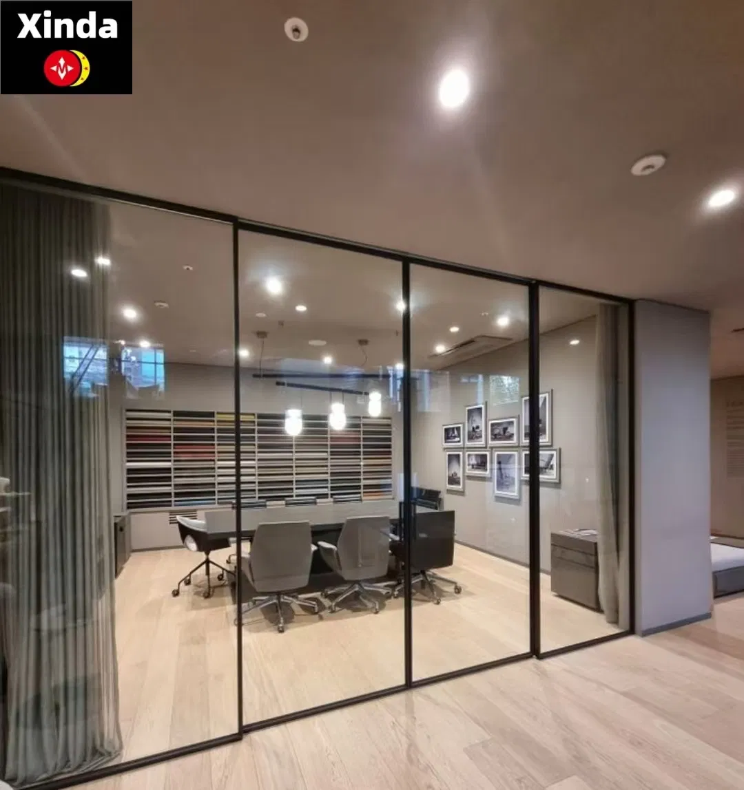 Heavy-Duty Tempered Glass Office Partition with Reinforced Aluminum Frame