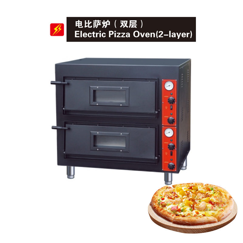 Kitchen Bakery Equipment Commercial Double Deck Pizza Snack Oven