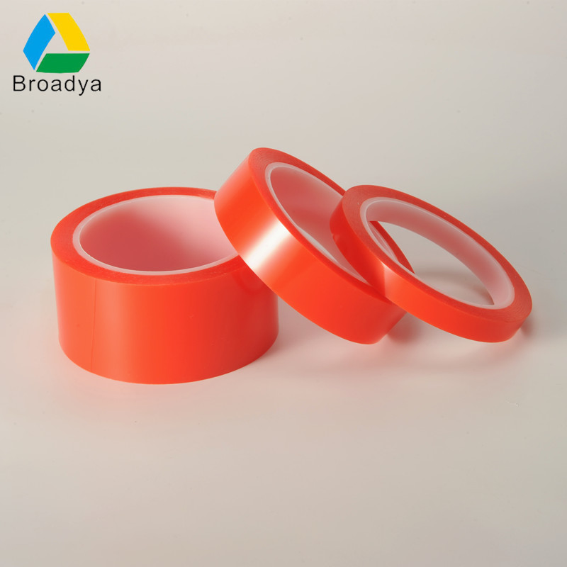 Strong Solvent Acrylic Red PP Liner Backing Material Pet Film Double Sided Adhesive Hair Tape