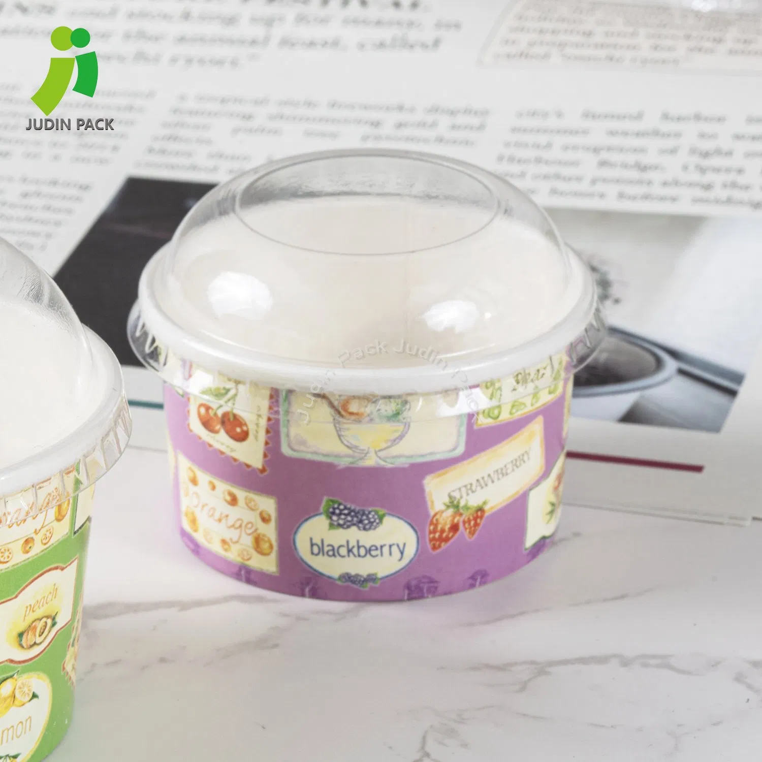 Customized Design Food Grade Ice Cream Paper Cup Tubs -Made of Premium Food Grade Sturdy White Paper