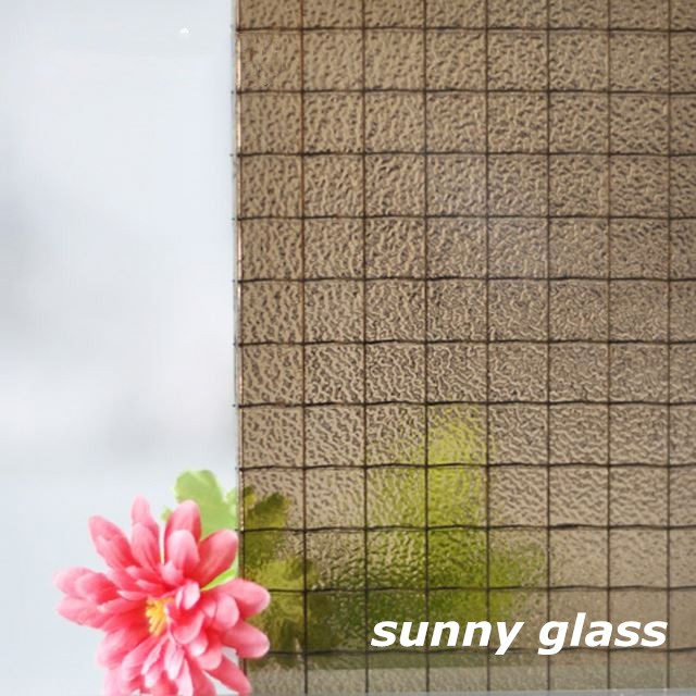 6mm 1830*2440mm Nashiji Patterned Tempered Safety Wired Glass