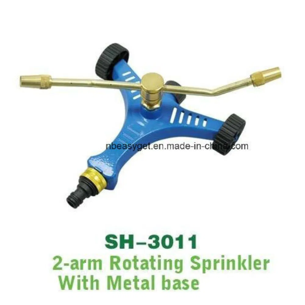 3-Arm Rotary Sprinkler for Lawn Watering Metal Wheel Base Bl10096