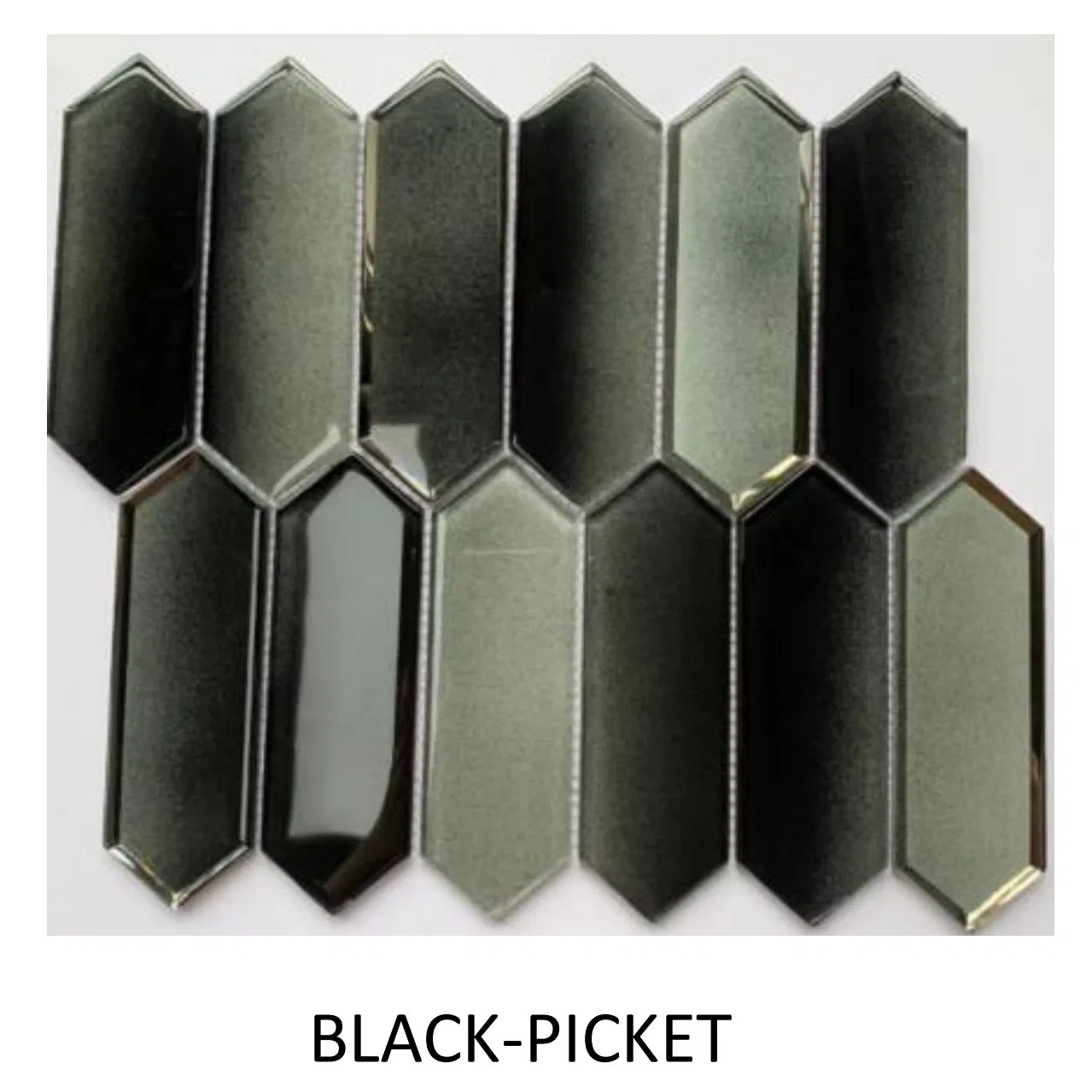 Polished Gray Marble and Teal Blue Tiles Back Splash Kitchen Tiles Glass Mosaics