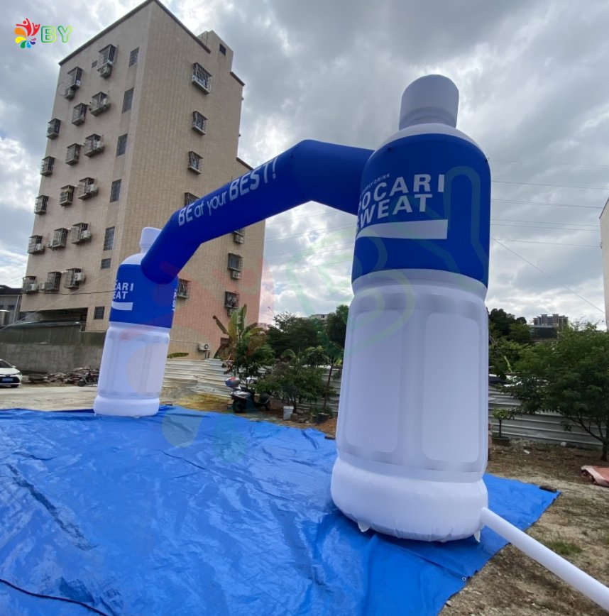 Outdoor Bear Festival Blow up Inflatable Beer Wine Bottle Arch for Brand Event