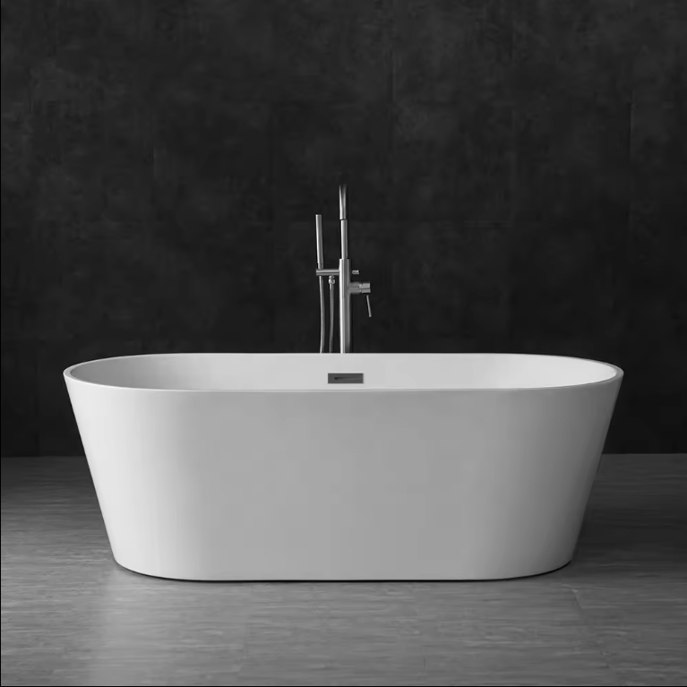 Hot Sale Acrylic Bathtub Modern Design Freestanding Bath Tub White Free Standing Alone Soaking Whirlpool Tub