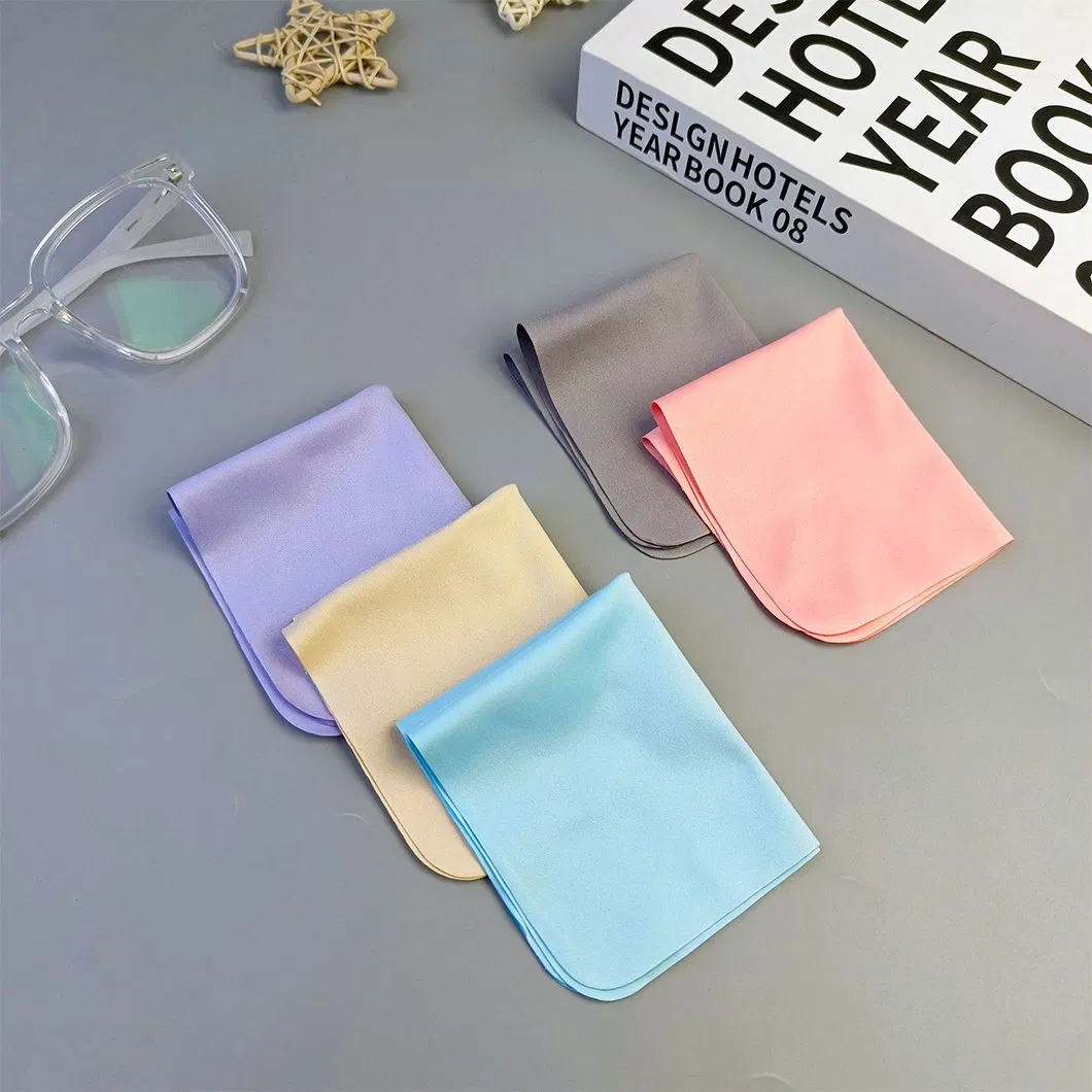 Premium Thickened Microfiber Suede Glasses Lens Cloths Custom Logo Orange Purple Sunglasses Cleaning Cloth