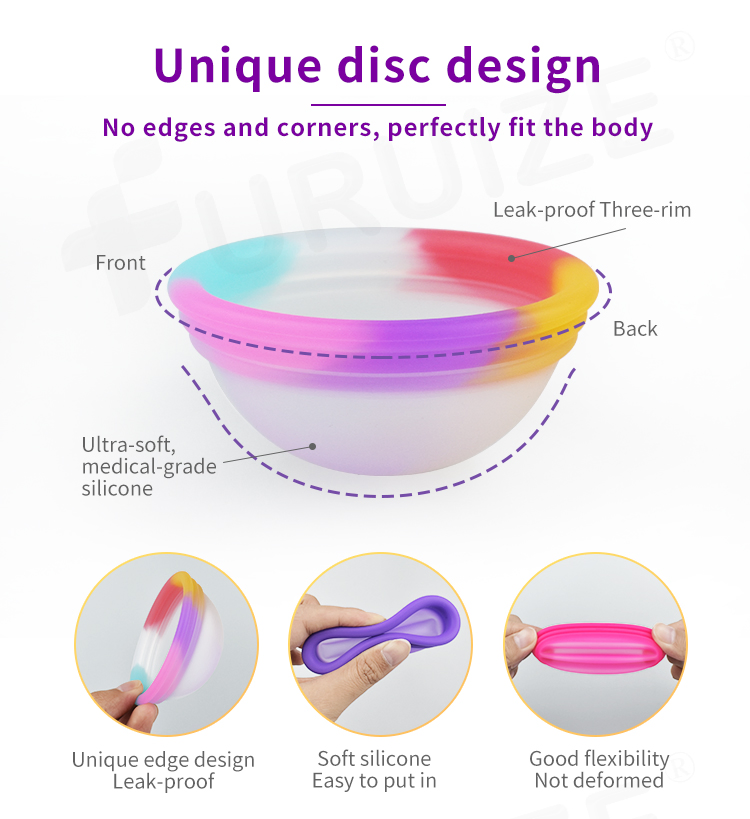 100% Medical Silicone Menstrual Disc Menstrual Disc Reusable Copa Menstrual Cup