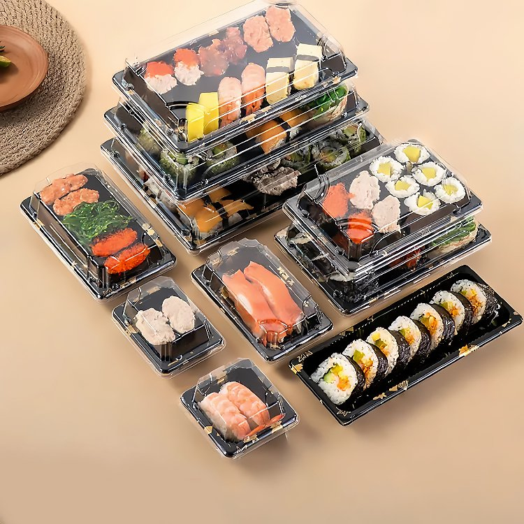 Sushi Box Takeaway Food Container Packaging Box Cake Sushi Trays Food Container Plastic Food Packaging