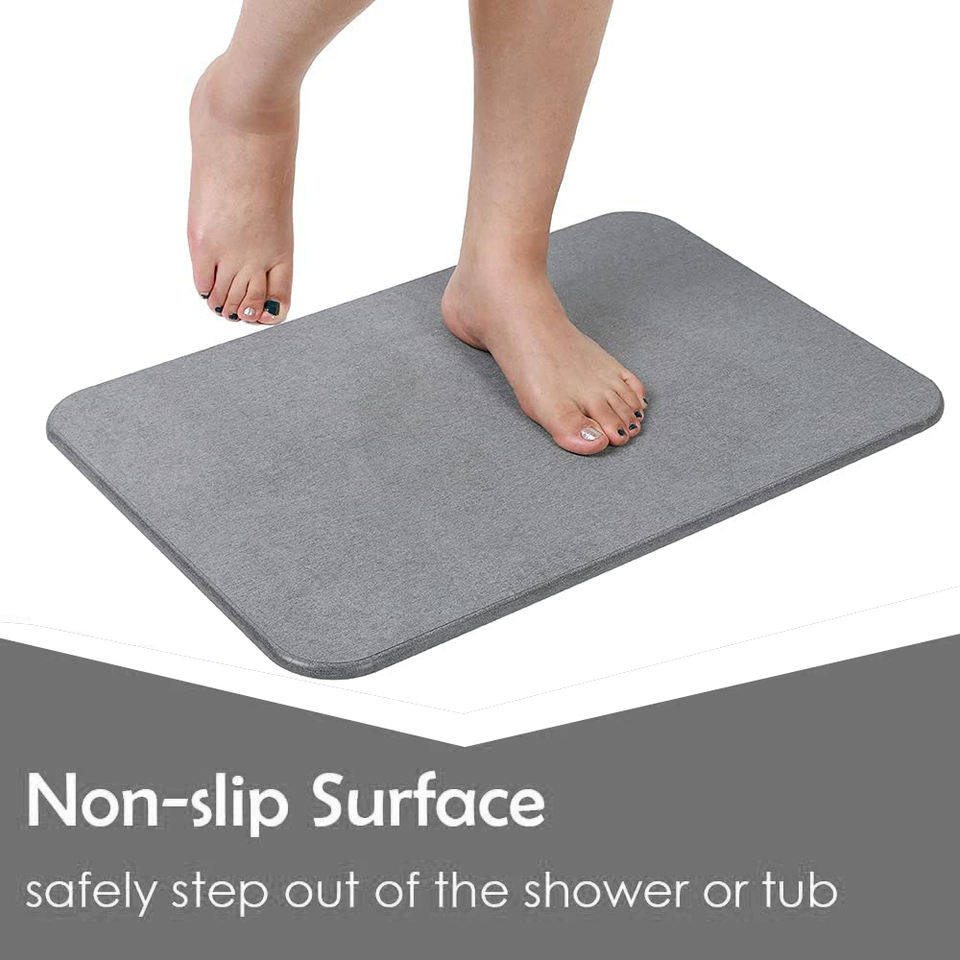 Non-Slip Super Absorbent Floor Mat Quick Dry Diatomaceous Earth Diatomite Stone Bath Mat