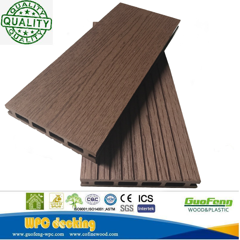 Fashion Green Recyclable Anti-UV Decorative Hollow WPC Composite Decking/Flooring with Customized Colors