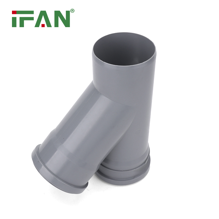 Ifan Commercial Price PVC Pipe Fitting 50-200mm Pipe Fittings PVC Single Branch 45° JIS K6741 PVC-U Fittings