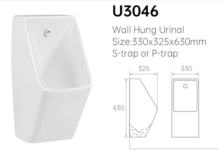 Hotel School Bathroom Ceramic Wall Hung Mounted Sensor Urinal for Toilet