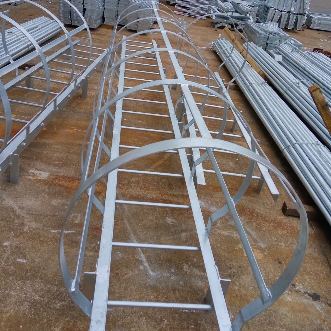 Pre-Fabricated Light Steel Structure Stairway Cage Cat Ladder
