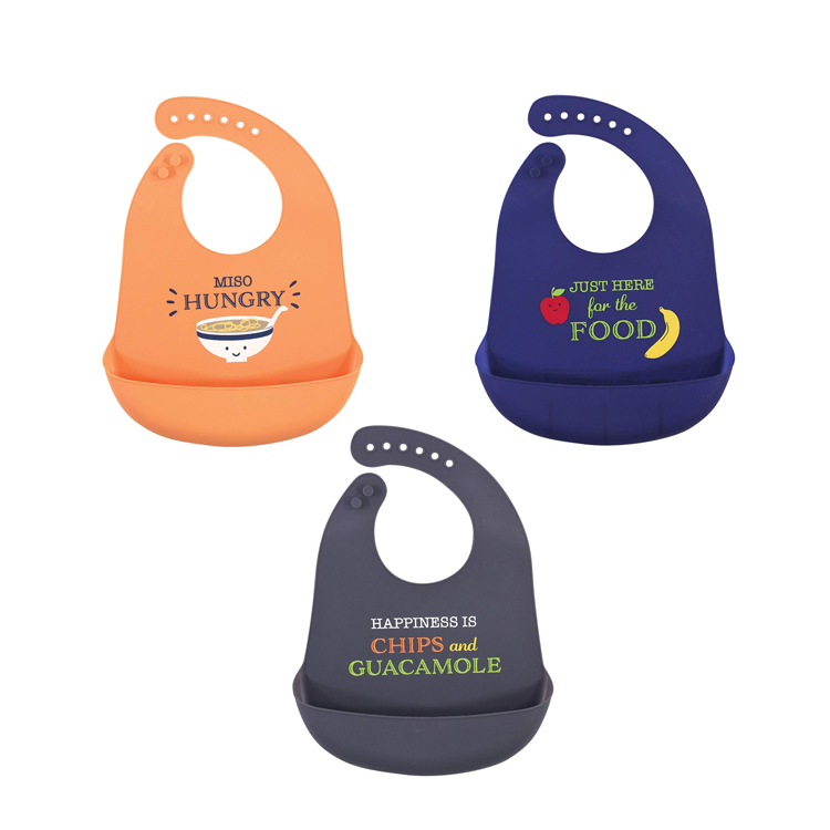 Wholesale Customized Food Grade Waterproof Silicone Cute Baby Bibs