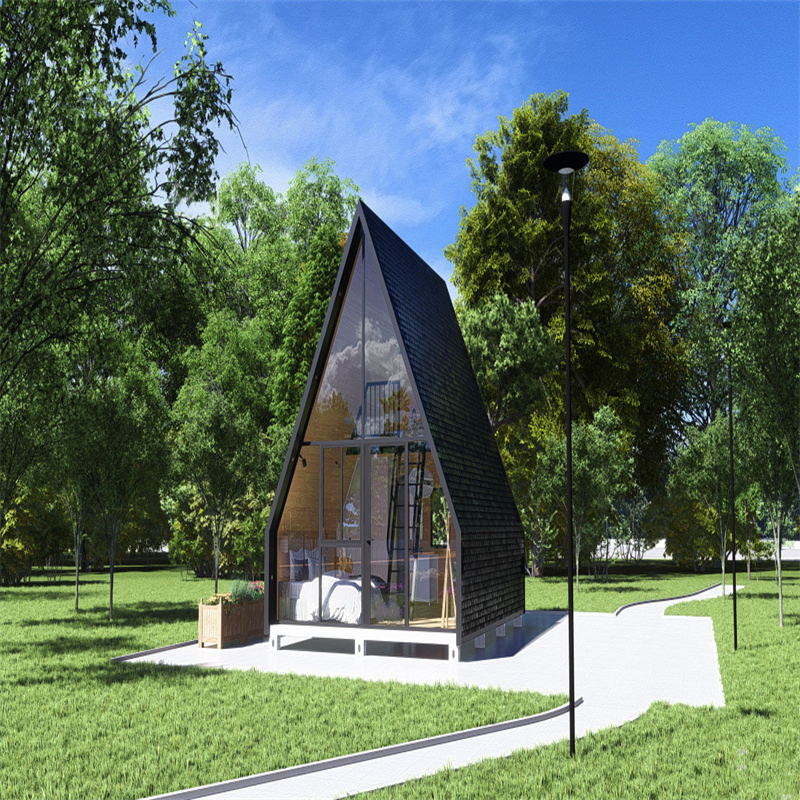Luxurious 1 2 Bedroom Container House Movable House a Frame Prefab Triangle House with Loft