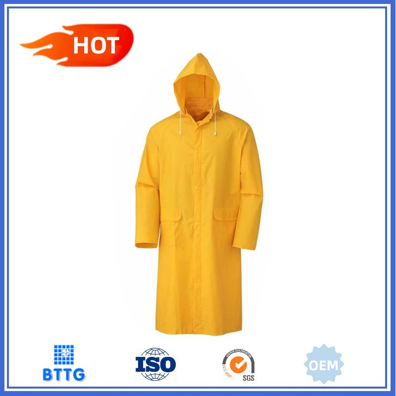5% off Factory Price Wholesale Custom Waterproof Hooded PVC Polyester Long Raincoat