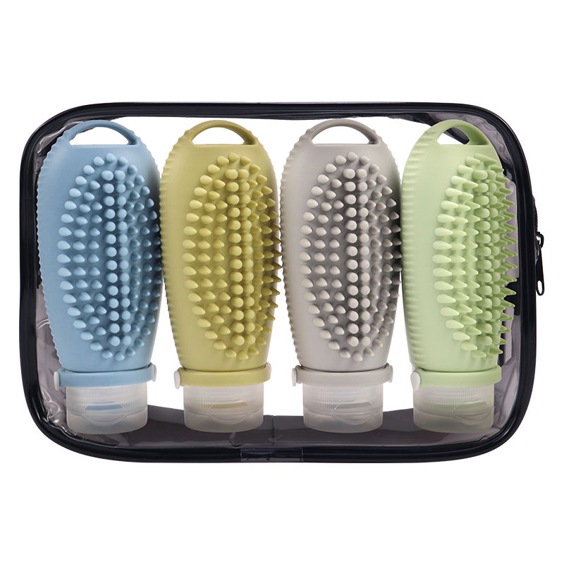 Luxury Portable 100ml Travel Friendly Squeezable Cosmetic Silicone Flexible Squeeze Shampoo Container Leak Proof Travel Size Set Bottles for Toiletries