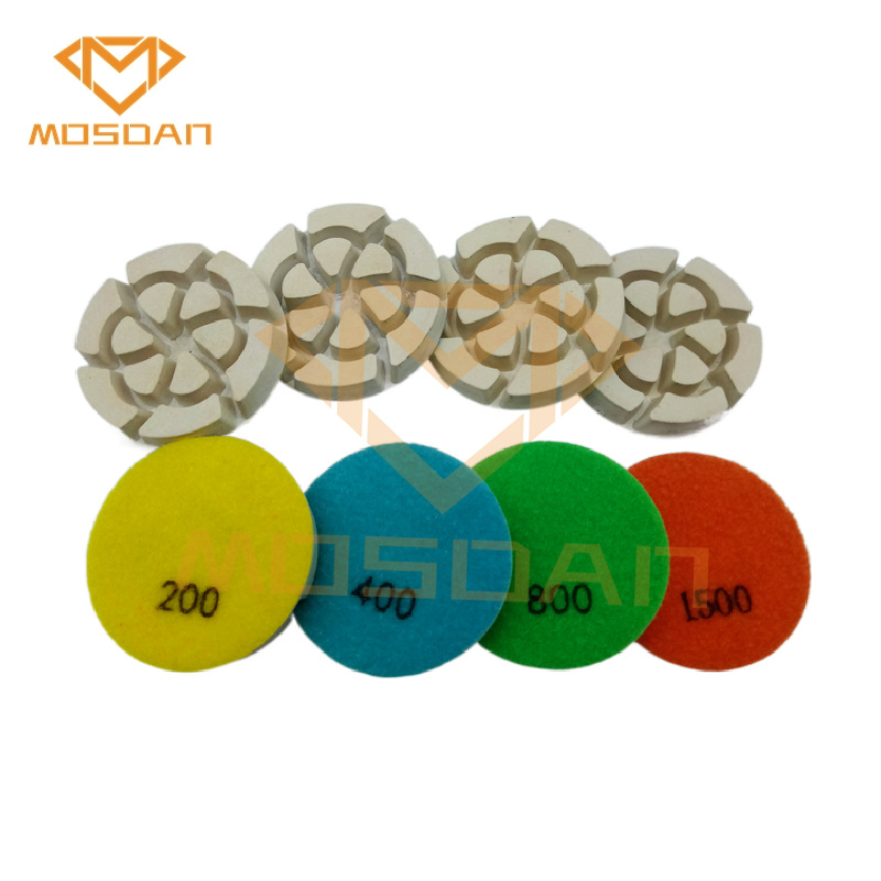 3 Inch Concrete Floor White Dry Use Flower Resin Bond Polishing Pads