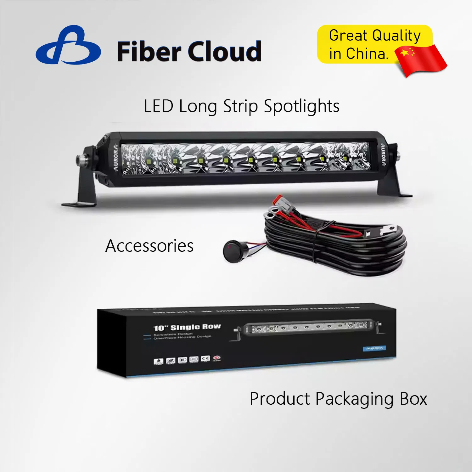 12V LED автомобильный прожектор, 10 дюймов, 50W, однострочный, влагозащищенный IP69K