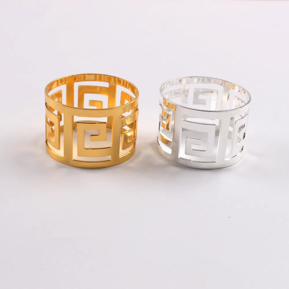 Wholesale Cheap Handmade Table Decoration Gold Metal Napkin Ring for Wedding