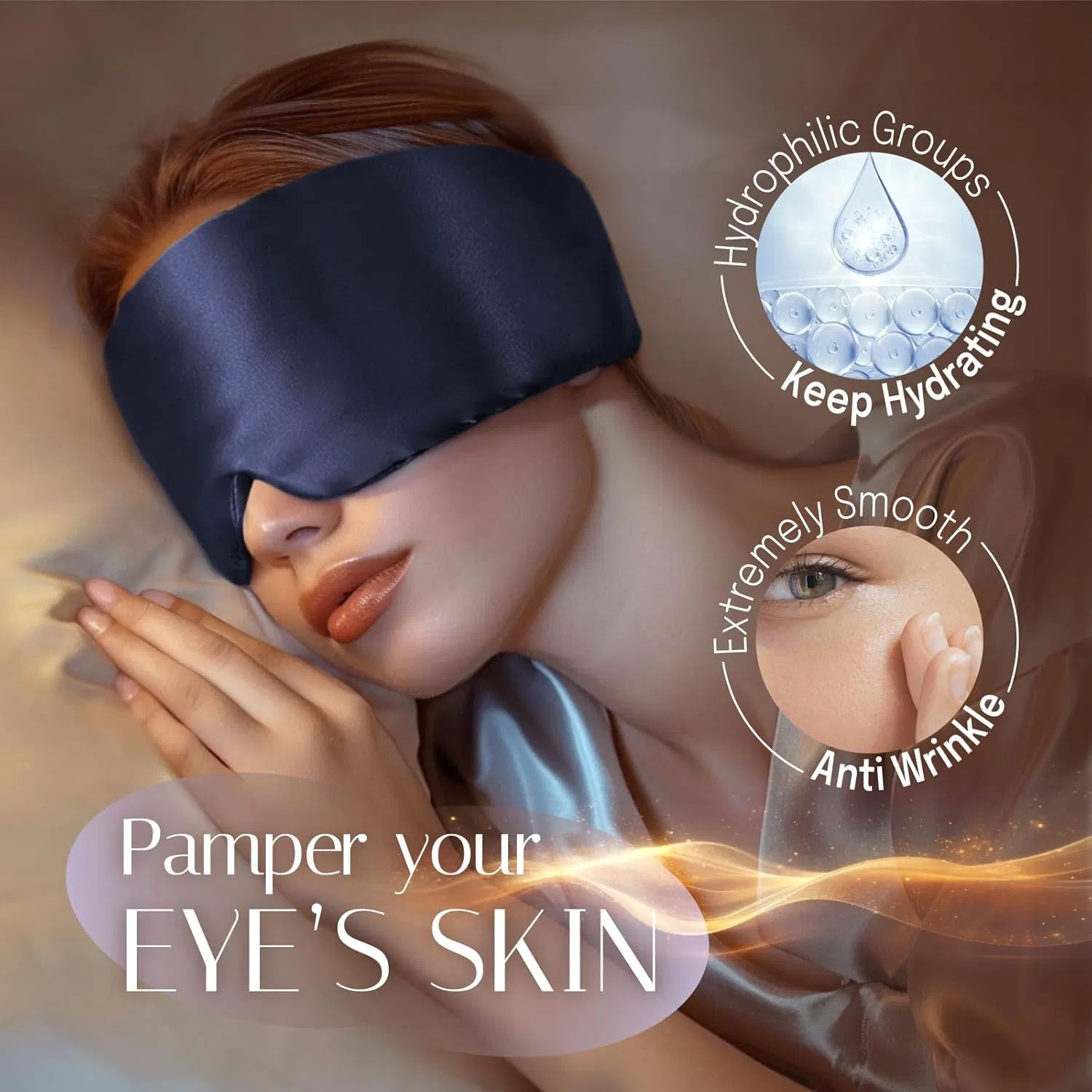 Eyelash Protecting Silk Sleep Mask Face-Hugging Padded Silk Cocoon Travel Natural Adjustable Silk Sleeping Eye Mask