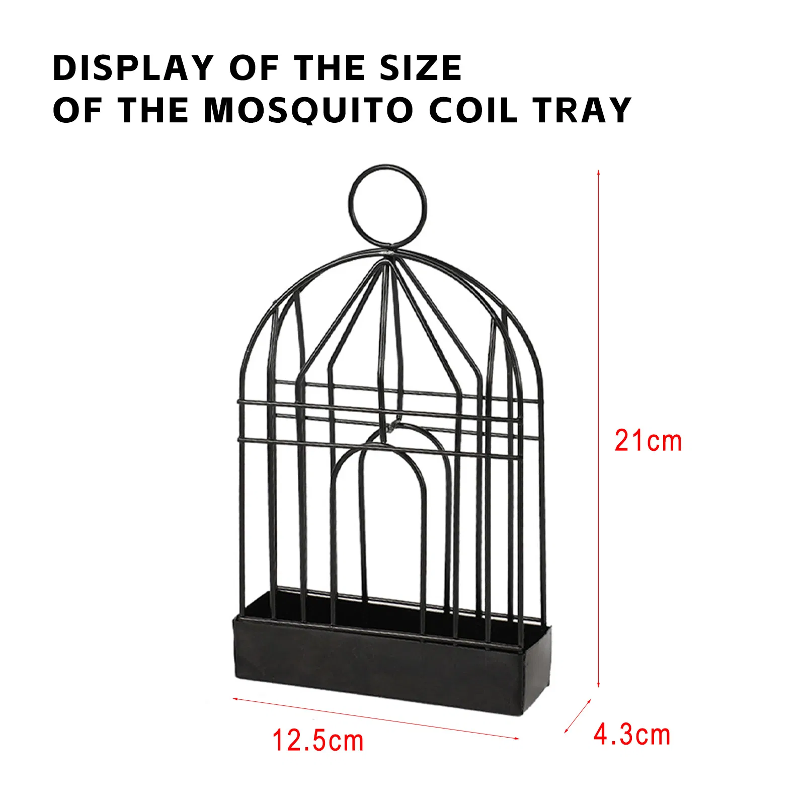 Birdcage Mosquito Coil Holder Metal Incense Burner with Ash Tray Hanging