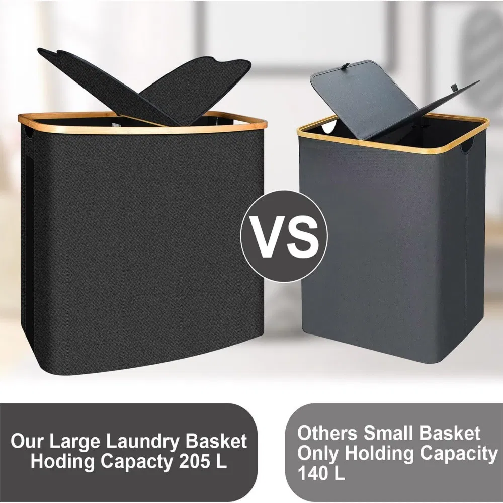 Cross-Border Foldable Clothes Basket, Dirty Clothes Basket with Inner Pocket, Oxford Cloth Storage Basket