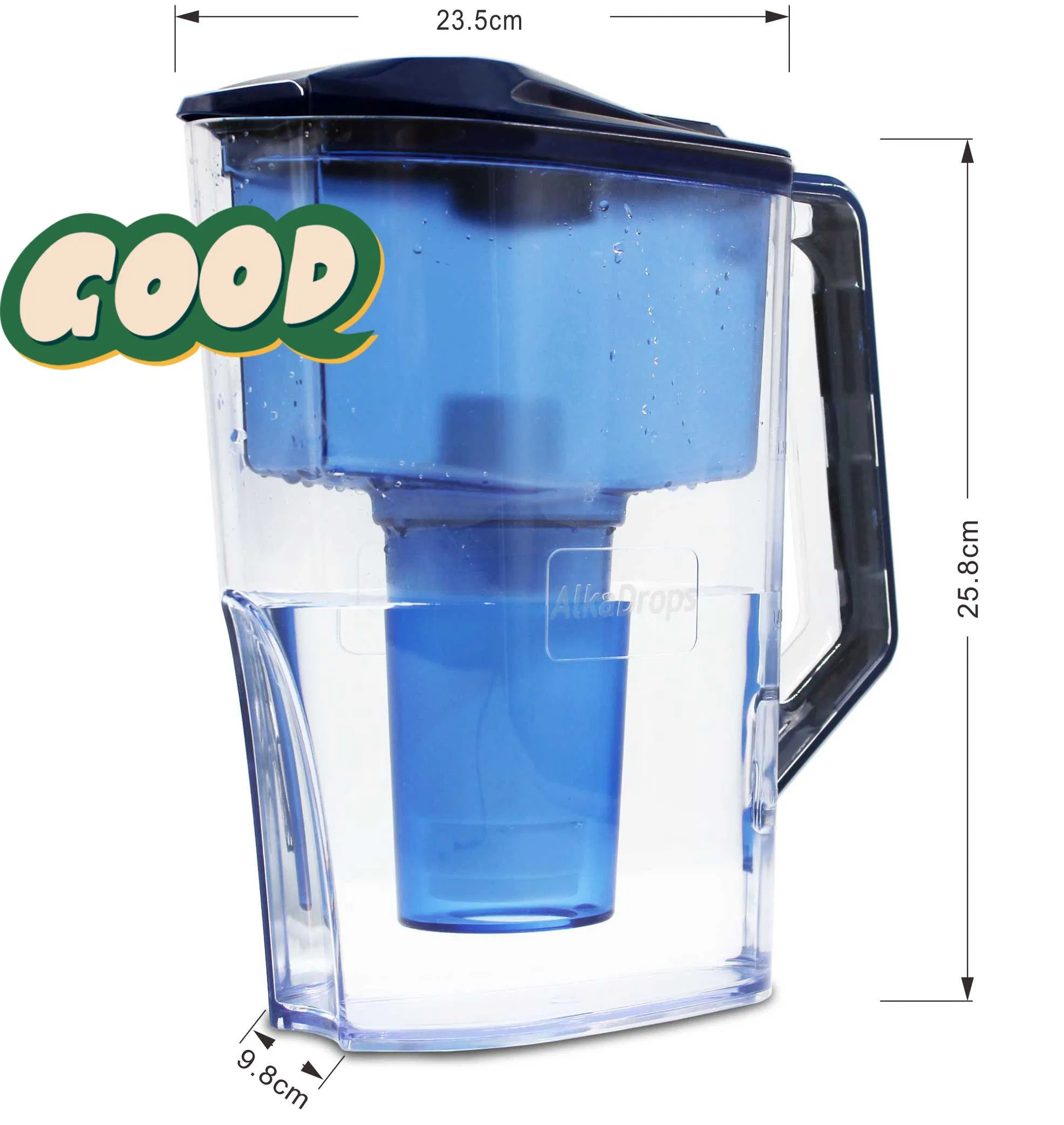 Water Filtration Filtered Water Quality Alkaline Water Hydrogen Water 2.5L Alkaline Water Filter Pitcher