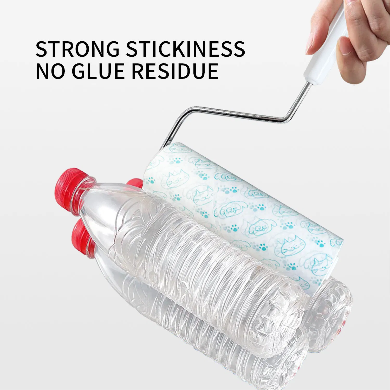 Custom Logo Manual Portable Tear Paper Self Adhesive Pet Hair Remover Sticky Lint Roller for Clothes