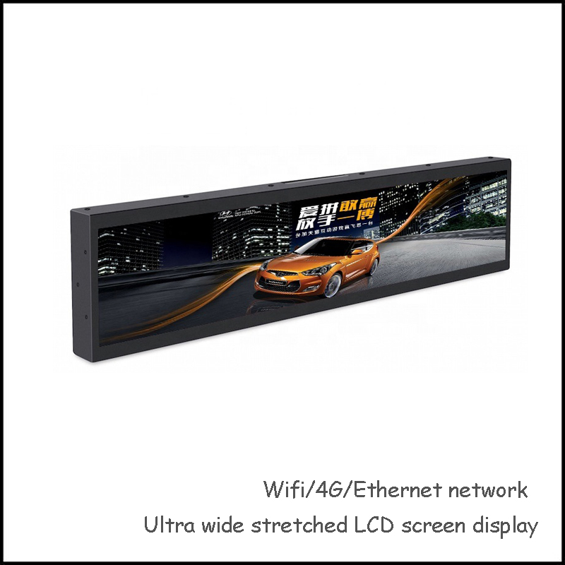 28 Inch Ultra Wide Stretched LCD Screen Display with WiFi 4G Ethernet Network Android OS