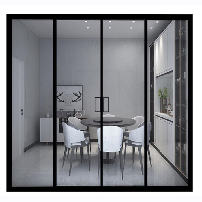 Narrow Frame Commercial Interior Sliding Glass Wall Door