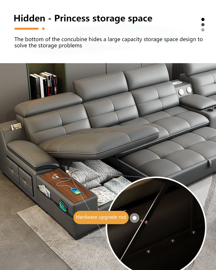 Диван кожаный раскладной с хранением набор для спальни