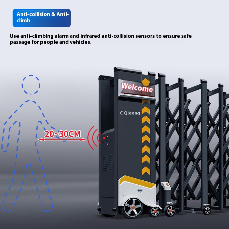 Government Units Automatic Retractable Driveway Aluminum Alloy Telescopic Retractable Gate