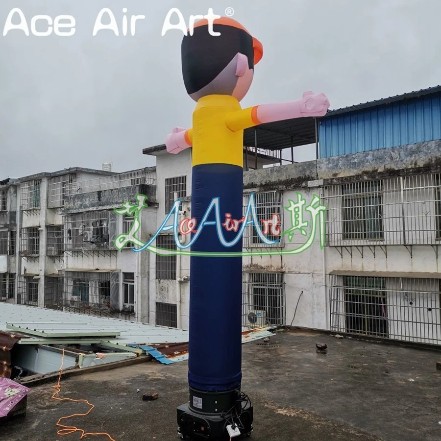 3mh Inflatable Little Character Sky Air Dancer Salute Boy with Peaked Cap for Events Party and Advertising