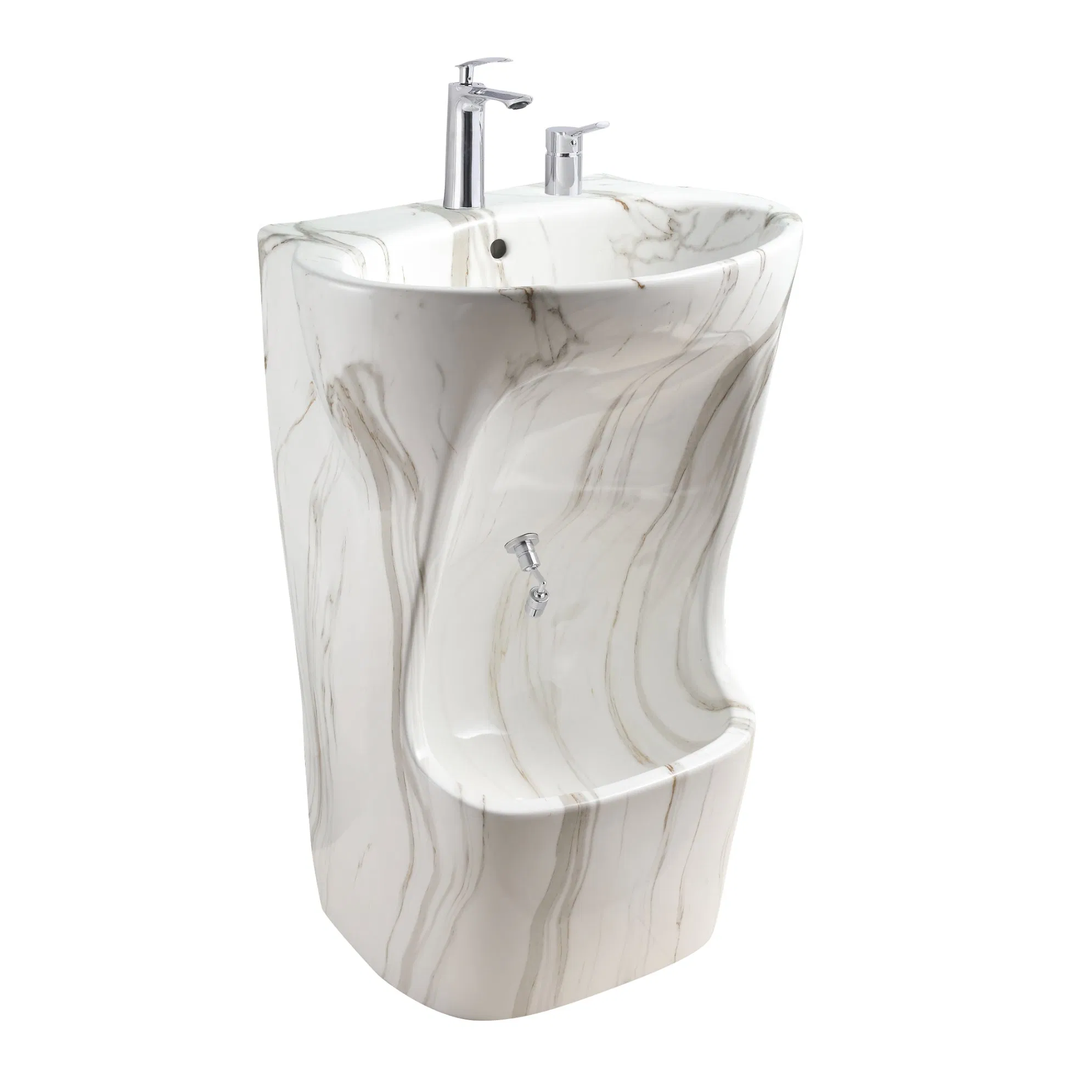 Modern Designed Ceramic Floor Mounted Pedestal Sink New Design Muslim Wudu Foot Wash Basin Bathroom Wudu Sink