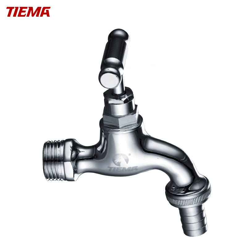 Хромированный уличный кран для воды с одной ручкой