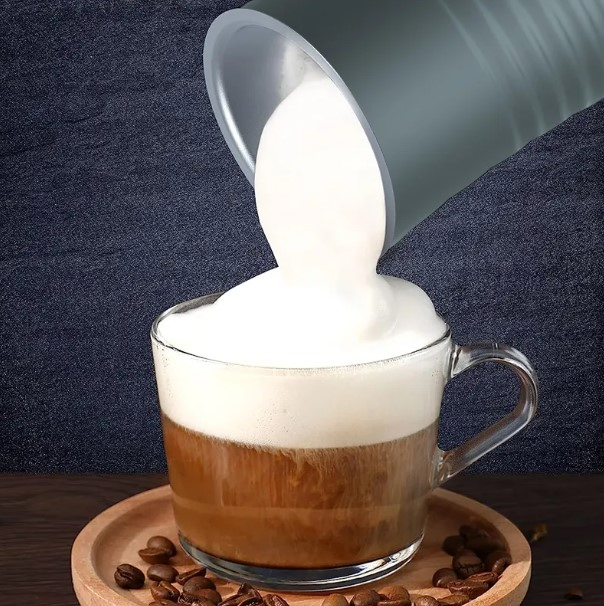Versatile 4-in-1 Stainless Steel Milk Frother and Espresso Maker