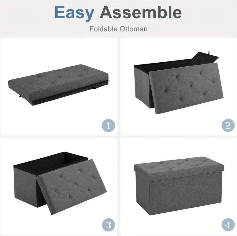 Best-Selling Home Furnishings Large Three-Seater Storage Bench Multifunctional Living Room Storage Stool