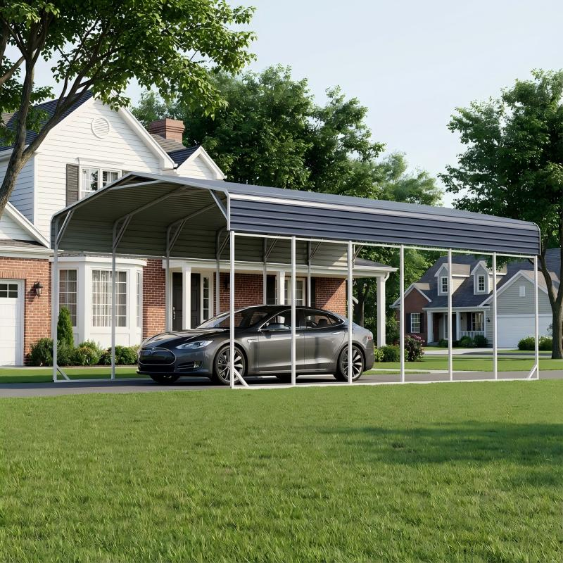 Weatherproof Galvanized Steel Roof Metal Carport Canopy Shelter