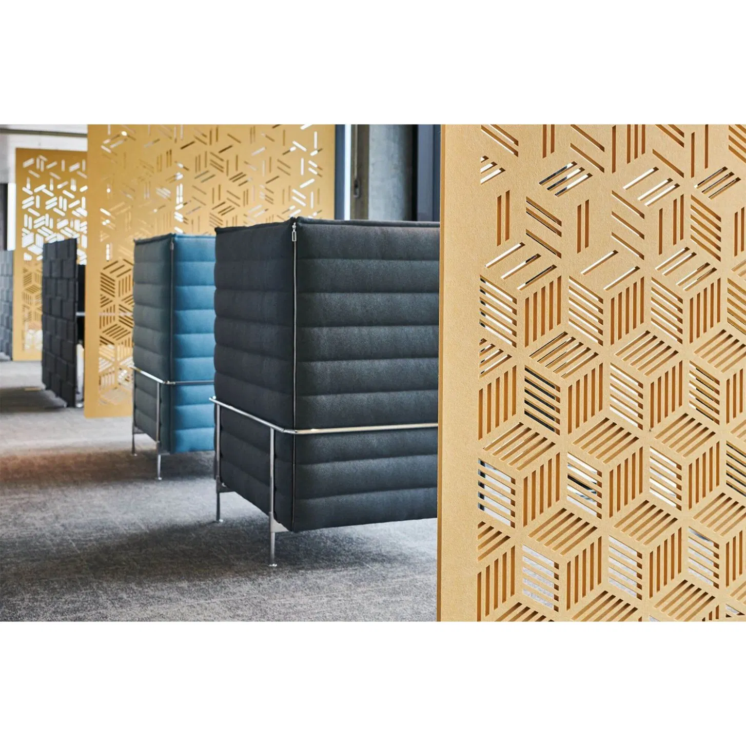 Noise Cancelling Acoustic Hanging Screens Pet Felt Polyester Fiber Acoustic Sound Panels Acoustic Room Dividers