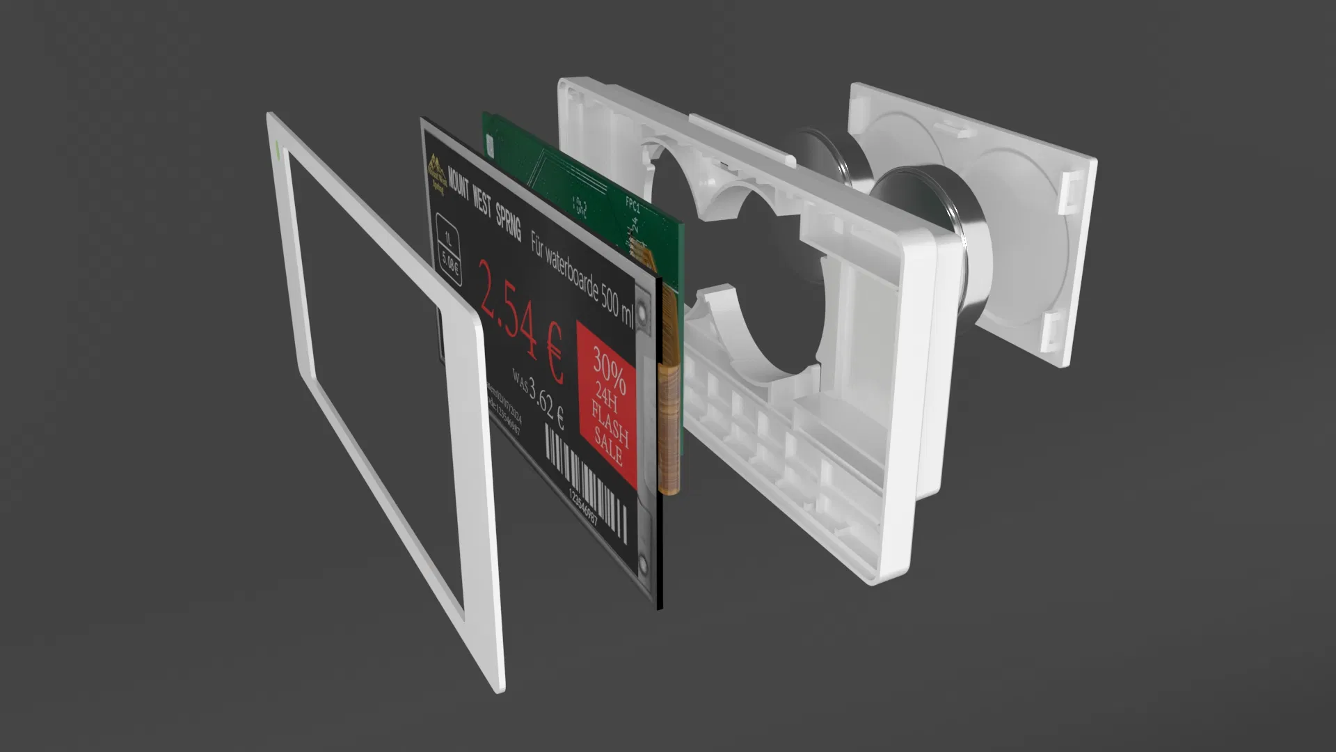 Durable ABS 2.9 Inch Electronic Price Tag for Supermarket Use Tag